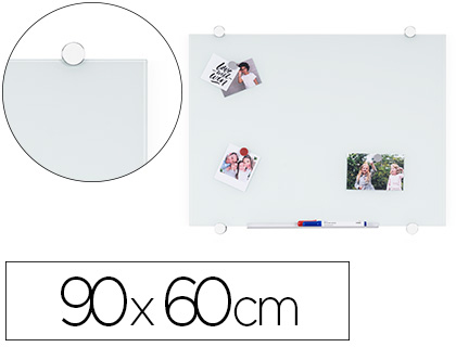 Pizarra blanca Q-Connect 90x60cm. cristal magnético